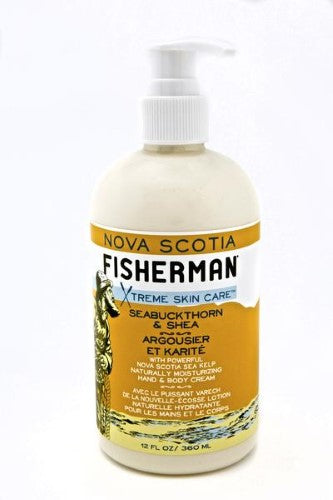 Crème pour les mains et le corps du pêcheur de la Nouvelle-Écosse à l'argousier et au karité 12 Fl Oz