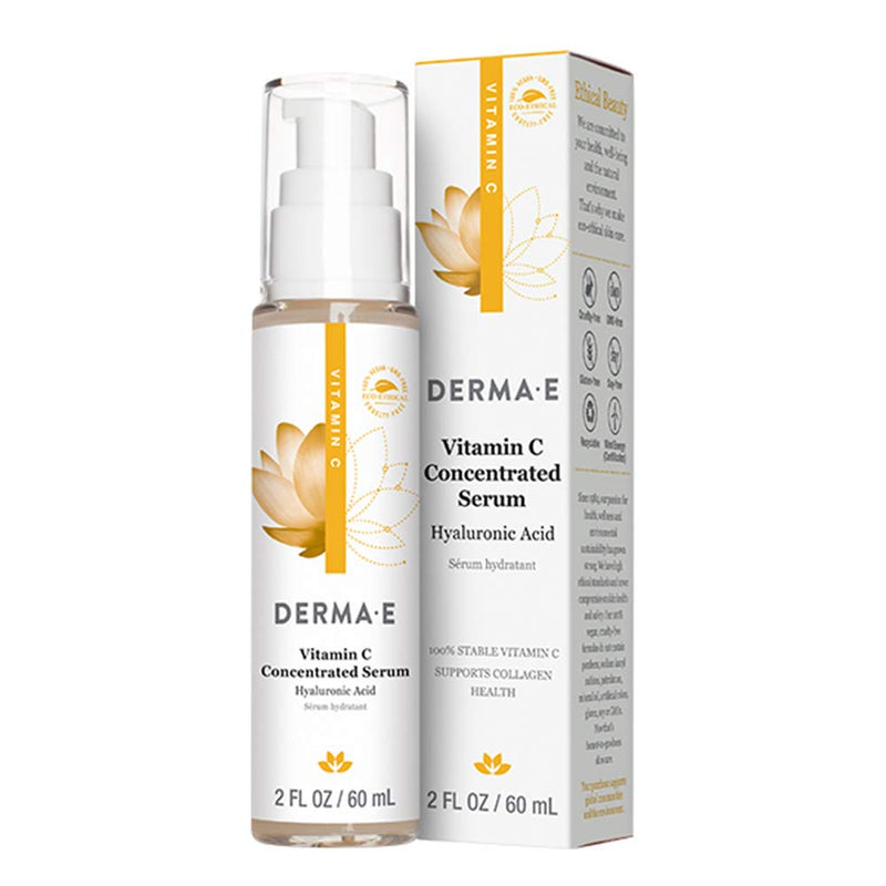 DERMA E Sérum Concentré Vitamine C à l'Acide Hyaluronique 60 ml