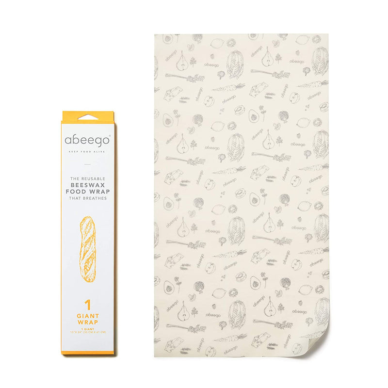 Abeego Beeswax Food Wrap 1 Wrap Giant 13 x 24" Sheet