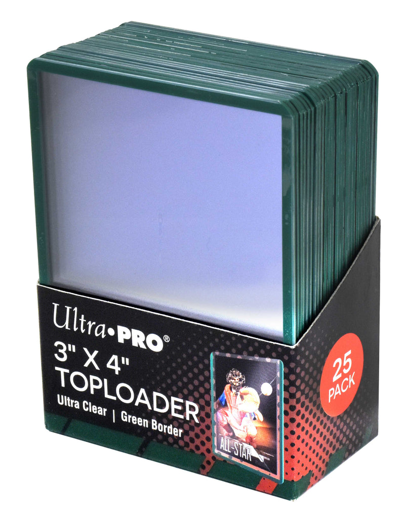 3" X 4" Green Border Toploader 25ct
