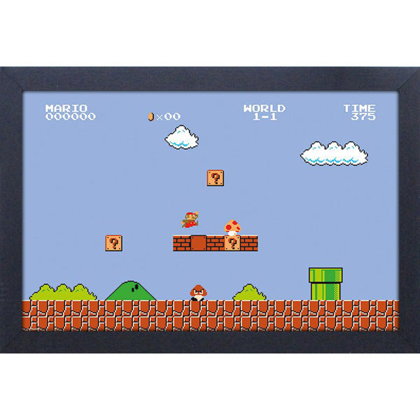 Super Mario Bros Niveau 1-1 11 "x 17" Impression encadrée