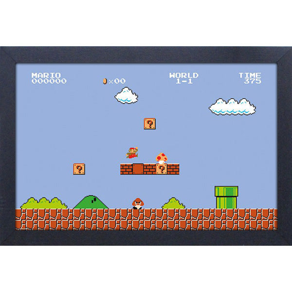Super Mario Bros Level 1-1 11″x17″ Framed Print