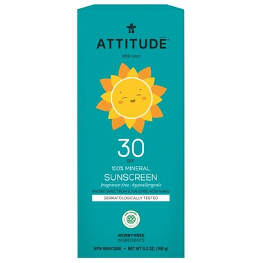 Attitude Little Ones Mineral Sunscreen Fragrance Free 150g