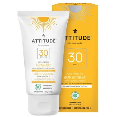 Attitude Crème Solaire Minérale Tropical SPF 30