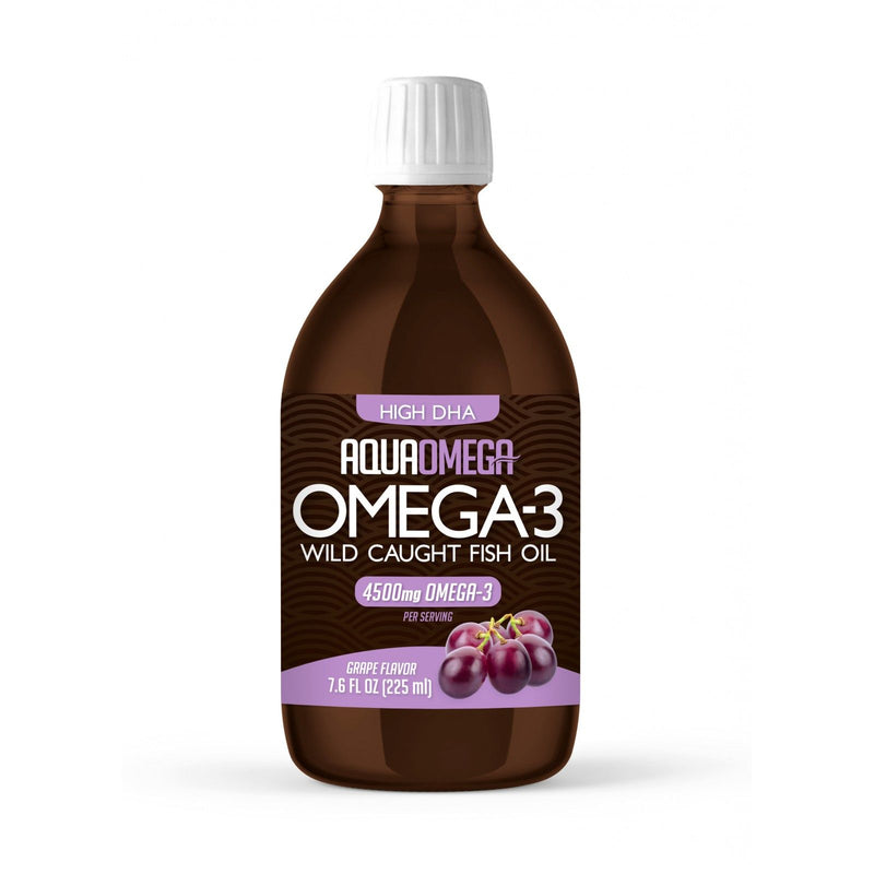 AquaOmega 1:5 Riche en DHA Oméga-3 Raisin 225 ml