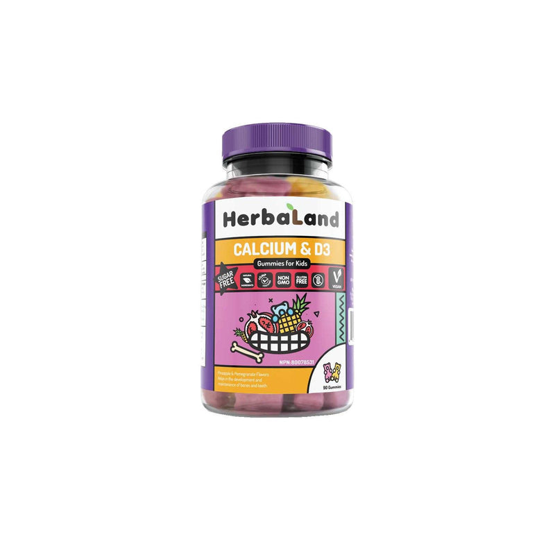 Herbaland Gummies for Kids: Calcium & D3 90 Gummies